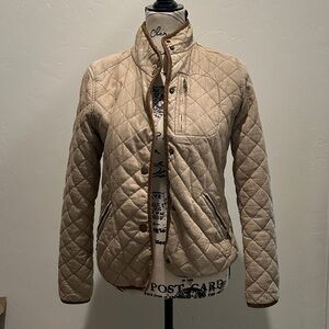 Lauren Ralph Lauren Quilted Cream/Tan Barn Jacket Medium